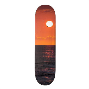 Skateboard Coucher du soleil hawaïen d'océan - couchers du