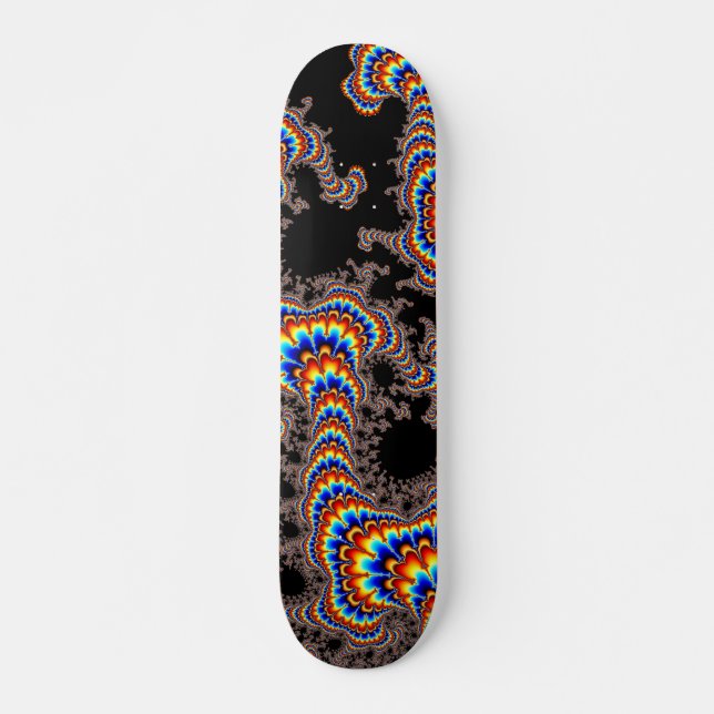 Skateboard Couleur courue - art de fractale (Devant)