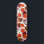Skateboard Couleur d'eau Maple Leaf Citrouille Acorn Chat Fox<br><div class="desc">Ce motif mignon et cool est parfait pour les saisons automne et automne. Il présente un renard rouge, noir et blanc peint à la main, des feuilles d'aquarelle brun, châtaignier et rouge bordeaux, des petits glands bruns et des citrouilles oranges sur un arrière - plan blanc simple. Son art, moderne,...</div>
