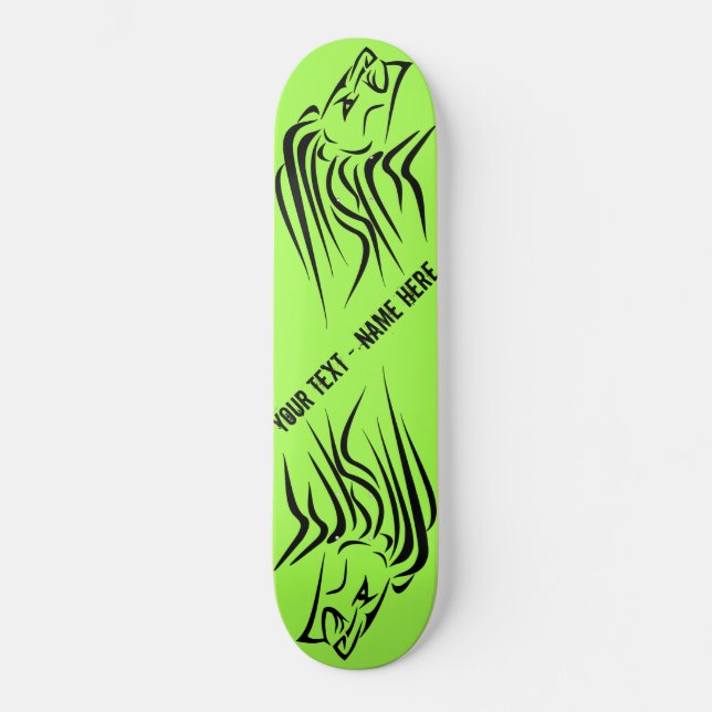 Skateboard Couleur et texte personnalisés (Recto)