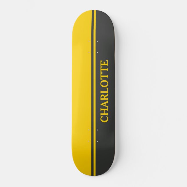 Skateboard Couleur fractionnée en jaune et noir (Recto)