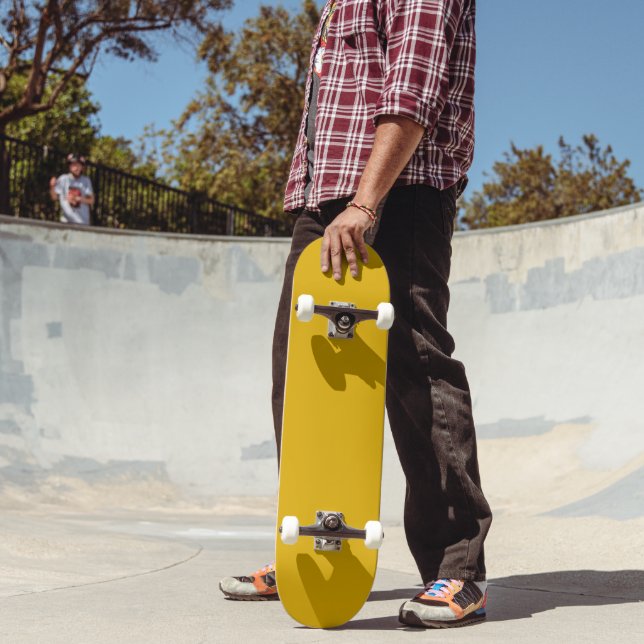 Skateboard Couleur solide jaune moutarde (Extérieur 2)