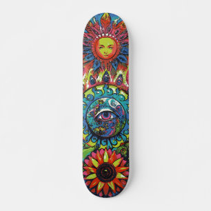Skateboard Couleur tendance abstraite psychédélique 3ème œil