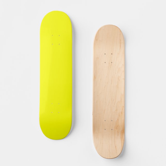 Skateboard Couleur uni jaune néon (Recto)