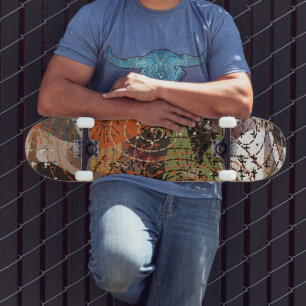 Skateboard Couleurs automnales Abstraites de la Terre
