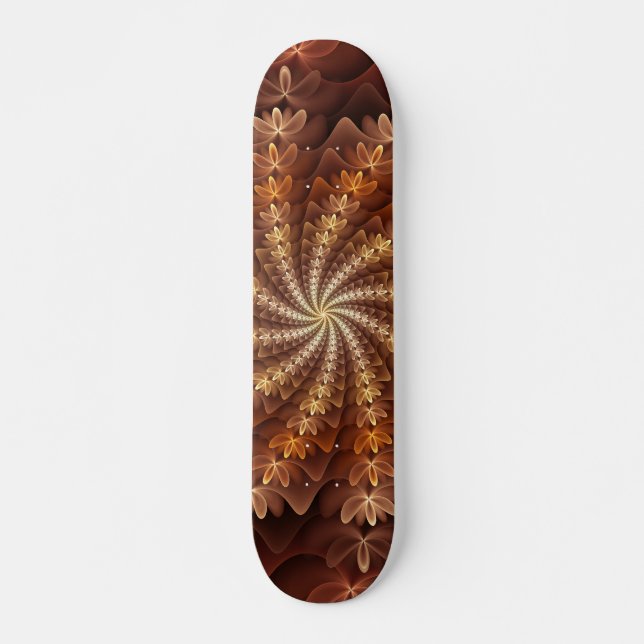 Skateboard Couleurs chaudes, Trippy Moderne Motif d'art fract (Devant)