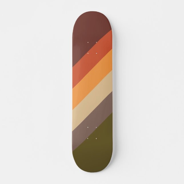 Skateboard Couleurs d'automne - Rouge Orange Jaune Tan Vert B (Devant)