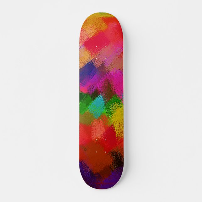 Skateboard Couleurs de peinture abstraite #3 (Devant)