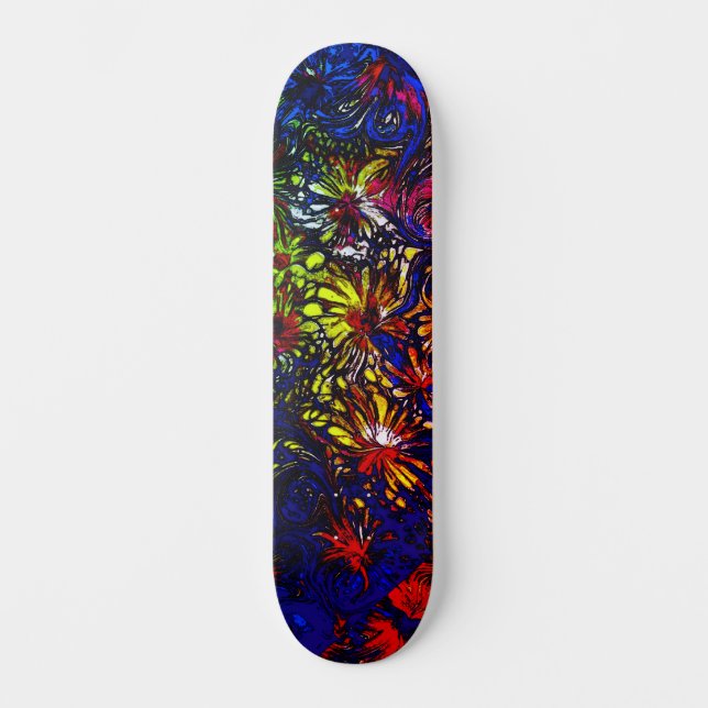 Skateboard Couleurs Tendances Abstraites Inspirées de l'Art U (Recto)