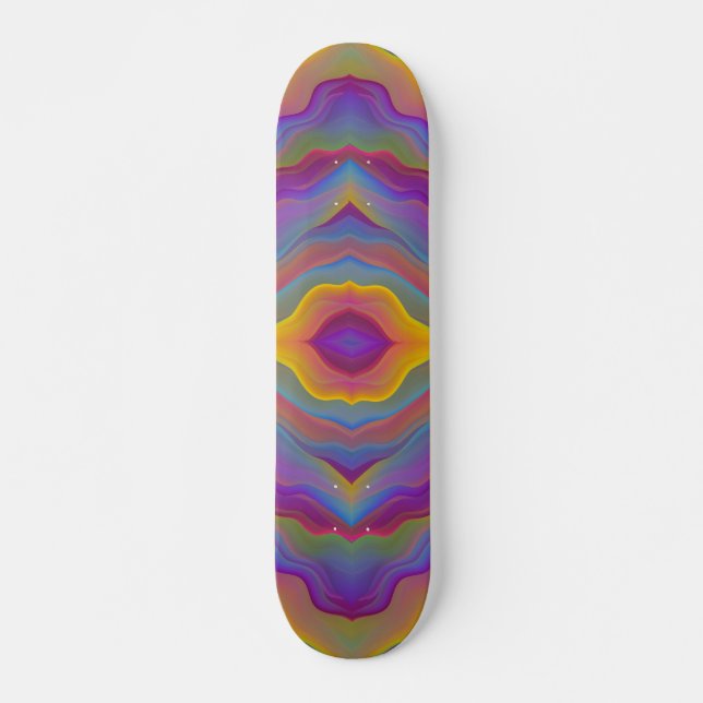SKATEBOARD COULEURS VAGUES ABSTRAITES   (Devant)