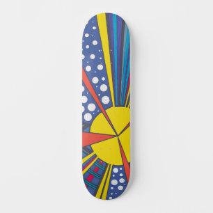 Skateboard Coup de soleil de pop art, rayons cosmiques abstra