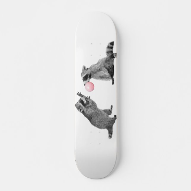 Skateboard Coupables Raccoons avec gomme à bulles (Devant)