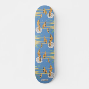 Skateboard Coupe De Champignons En Lumière Lune