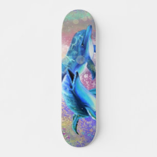Skateboard Couple dauphin - Amour - Heureux -