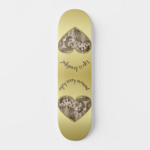 Skateboard Couple Romance vintage, homme et femme, or