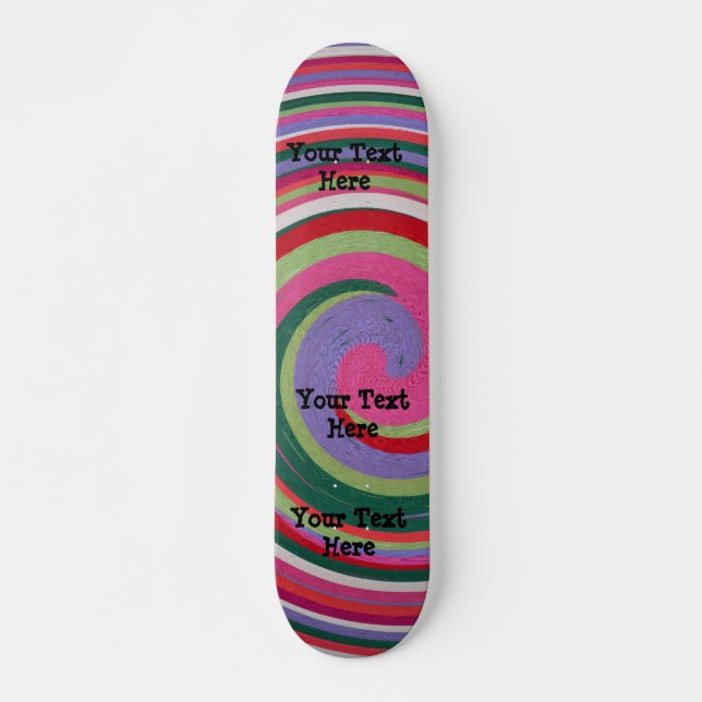 Skateboard courbes colorées design abstrait moderne (Devant)