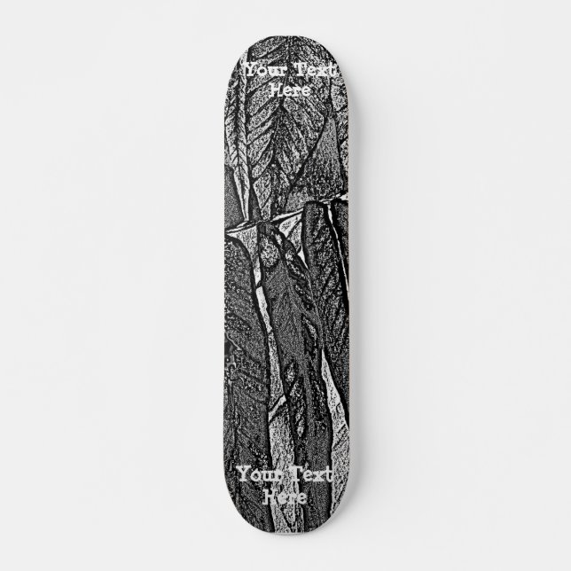 Skateboard courbes en noir et blanc design abstrait moderne (Devant)