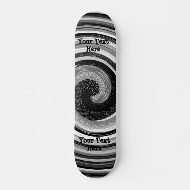 Skateboard courbes noir et blanc design abstrait moderne (Devant)