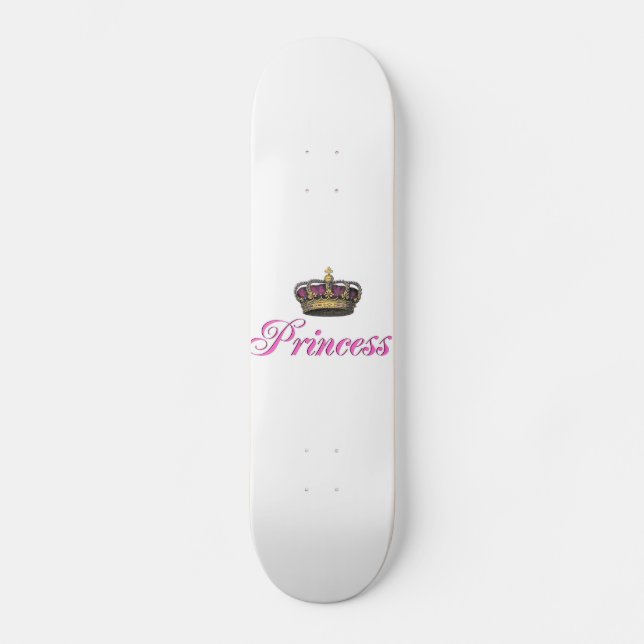 Skateboard Couronne de princesse dans les roses indien (Recto)