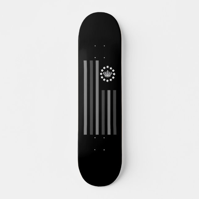 Skateboard Couronne grise - Drapeau (Devant)