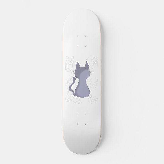 Skateboard Couvercle arrière de couette de chat timide (Recto)