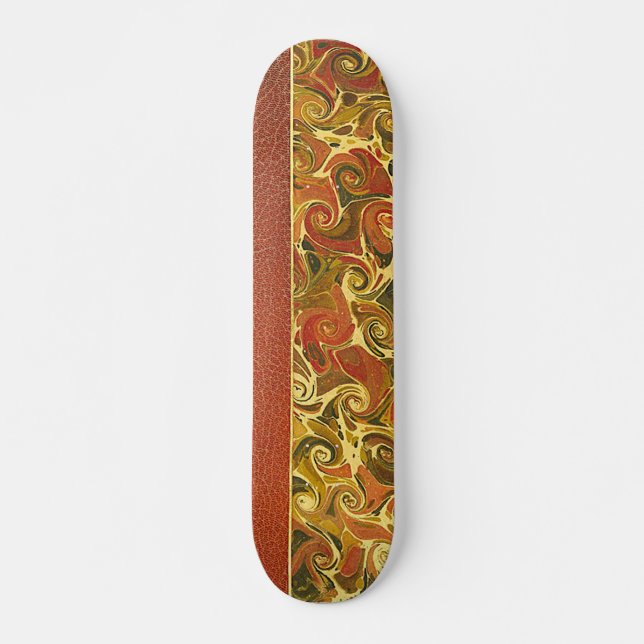 Skateboard Couverture de livre ancienne, motif en spirale orn (Devant)