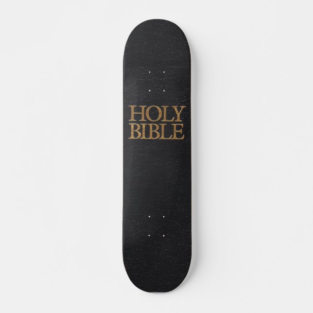 Skateboard Couverture en cuir noire de Sainte Bible (Devant)