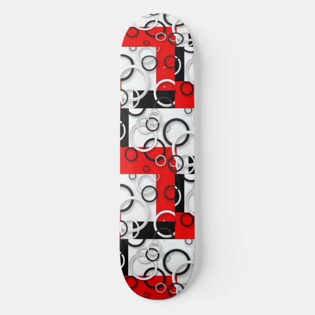 Skateboard Couverture Sherpa Cercles Rouge Noir (Recto)