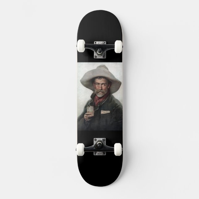 Skateboard Cow-boy ranchero espagnol dans un saloon de l'Oues (Recto)