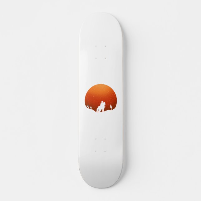 Skateboard Cowboy avec cheval Wild West coucher de soleil pay (Devant)