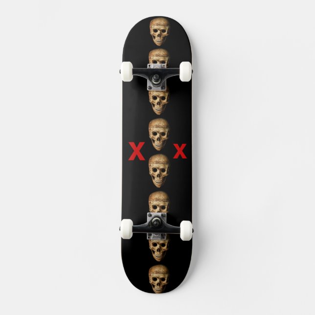 Skateboard Crâne à grains brillants (Recto)
