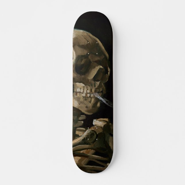Skateboard Crâne avec brûler la cigarette Vincent van Gogh Ar (Devant)