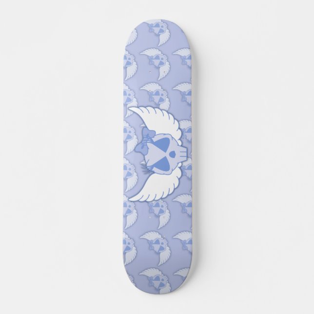 Skateboard Crâne bleu avec planche à roulettes (Devant)
