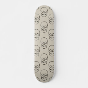 Skateboard Crâne - Bone White et Bat Black