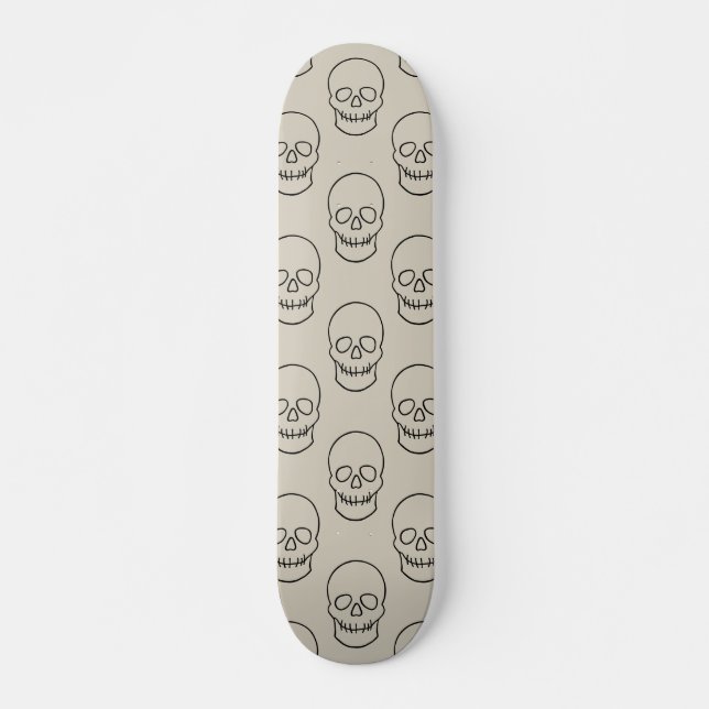Skateboard Crâne - Bone White et Bat Black (Devant)