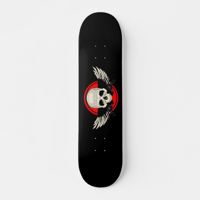 Skateboard Crâne d'aile - ROUGE (Devant)