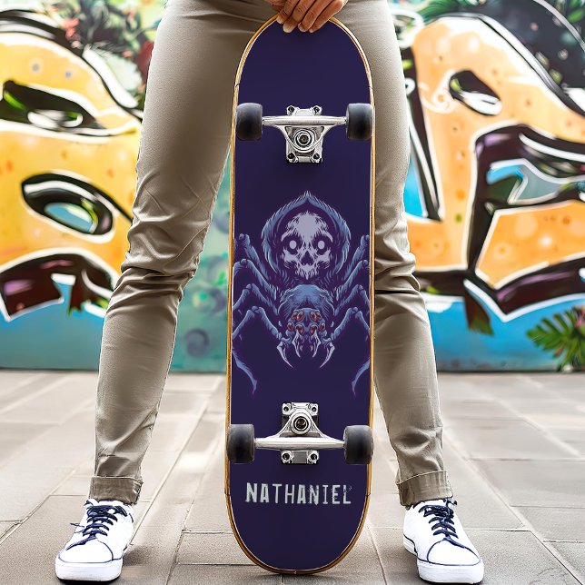 Skateboard Crâne d'araignée nom personnalisé (Créateur téléchargé)