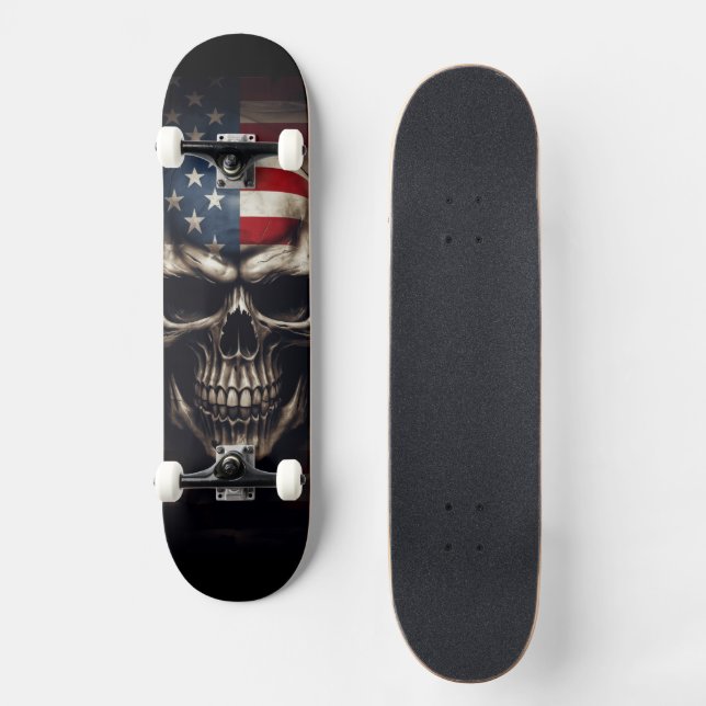 Skateboard Crâne de drapeau américain  (Recto)