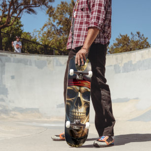 Skateboard Crâne de pirate méchant