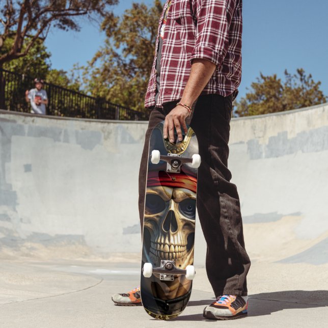 Skateboard Crâne de pirate méchant (Extérieur 2)