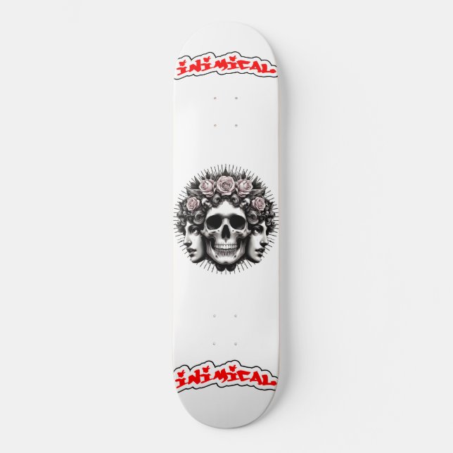 Skateboard Crâne de Rose inimitable (Recto)