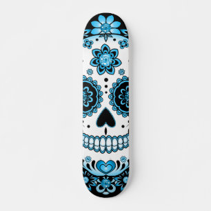 Skateboard Crâne de sucre bleu