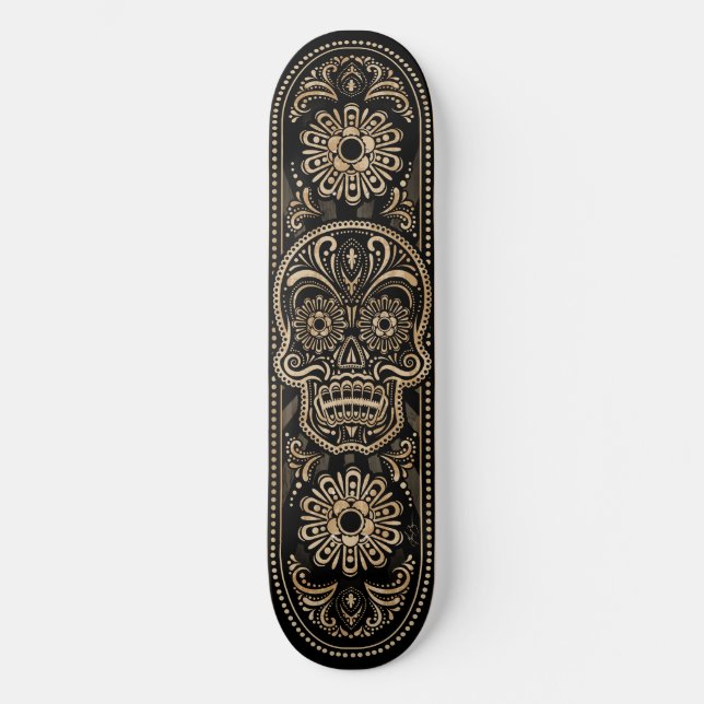 Skateboard Crâne d'El Dia De Los Muertos (Recto)