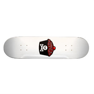 Skateboard Crâne doux et os croisés de petit gâteau de poi