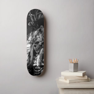 Skateboard Crâne effrayant Noir & Blanc Joyeux Halloween