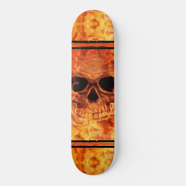 Skateboard Crâne en feu (Recto)