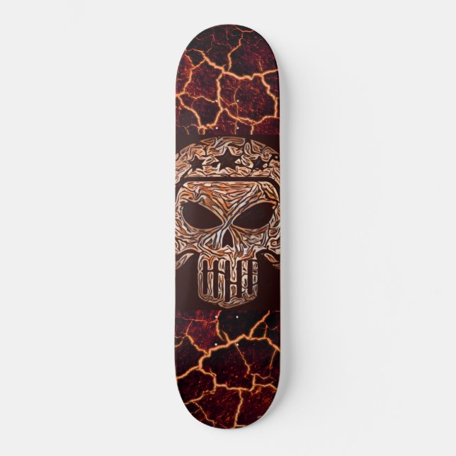 Skateboard Crâne et lave (Recto)