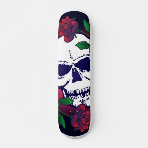 Skateboard Crâne et Rose