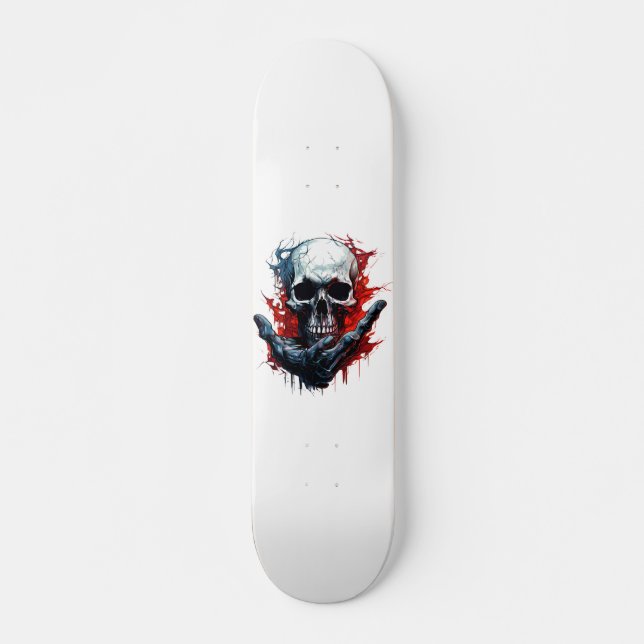 Skateboard Crâne gothique cool (Devant)