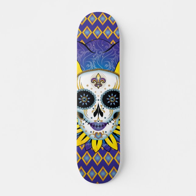 Skateboard Crâne Lady Jester (Devant)